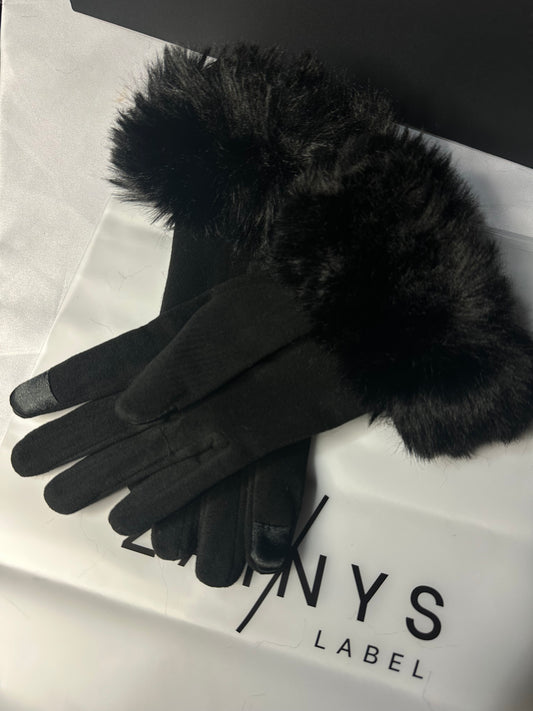 Faux Fur Touchscreen Gloves